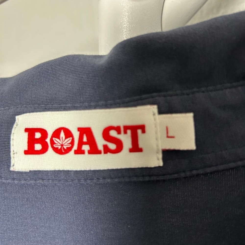 Boast Men's Large Navy Blue Cotton Polo Shirt - Picture 3 of 4